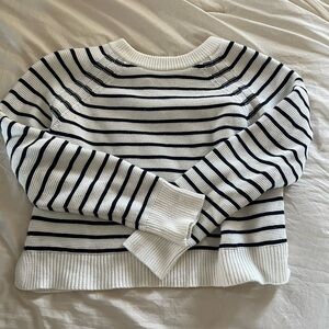 French Connection Black and White Striped Sweater